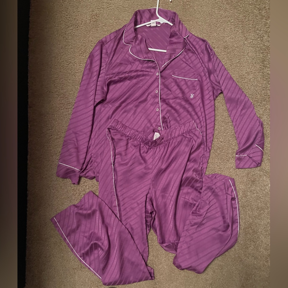 Victoria Secret Purple Satin Pajama Set